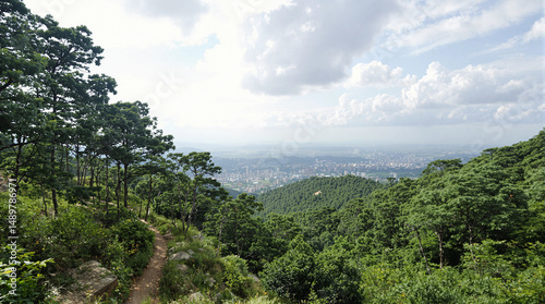 Mountain view with a city in the distance