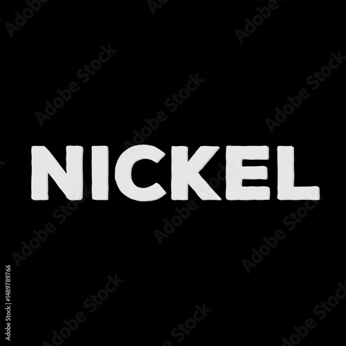 Vector text illustration for Nickel.