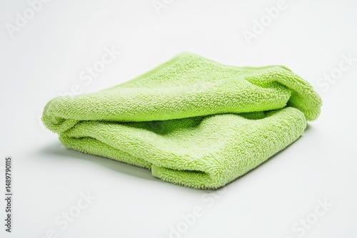 Folded lime green towel