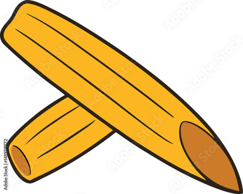 penne pasta with white background