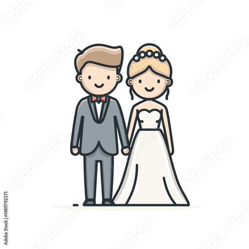 Wallpaper Mural vector man and woman wedding on white background .Generative AI Torontodigital.ca