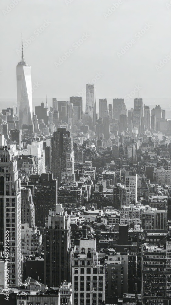 Naklejka premium Captivating City Skyline Showcasing Distinct Architectural Styles