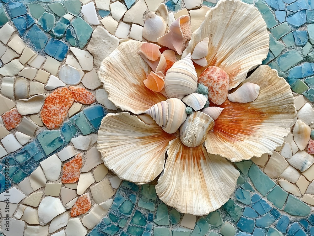 Obraz premium Coastal Inspired Floral Wall Art