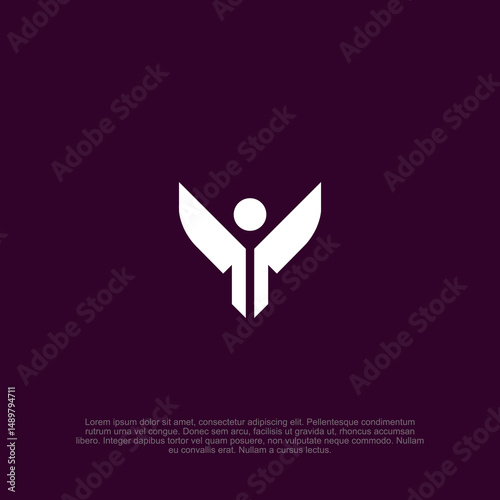 A Minimalist Representation of Ascension and Growth, Evoking Concepts of Empowerment and Spiritual Elevation in a Clean, Modern Style on Rich Plum Background