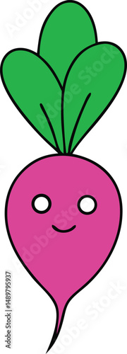 radish cartoon vector illustration 