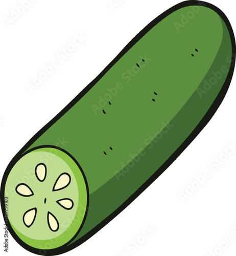 sliced cucumber with white background