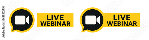 Flat Live Webinar Badges