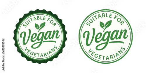 Vegan and Vegetarian Suitable Badges