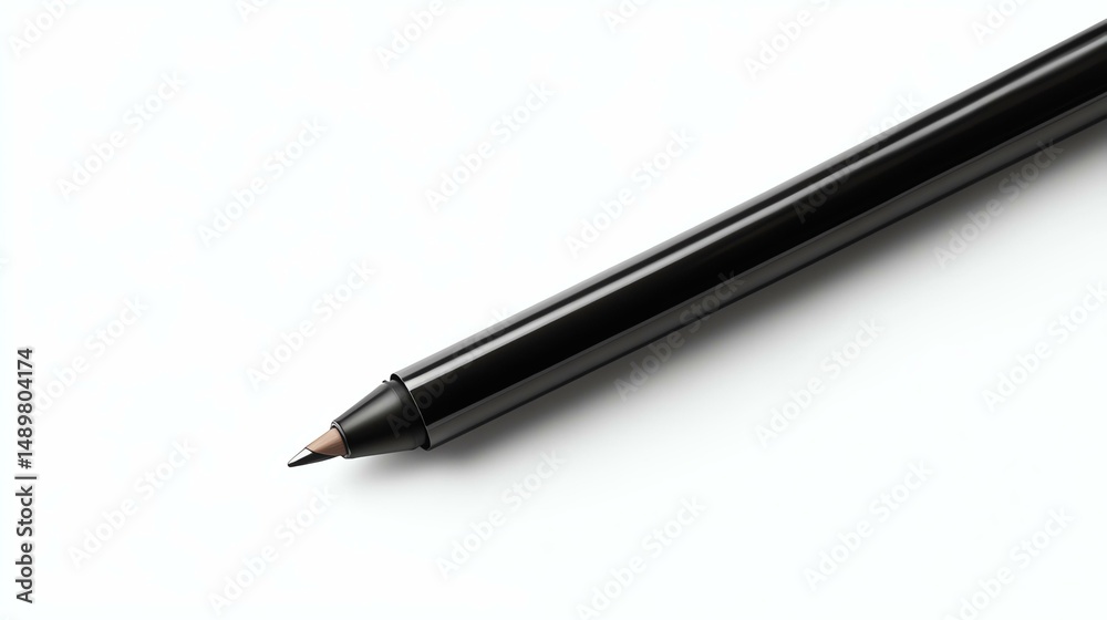 A mockup of an eyeliner pencil with a branded logo on a white background A mockup of an eyeliner pencil with a branded logo on a white background