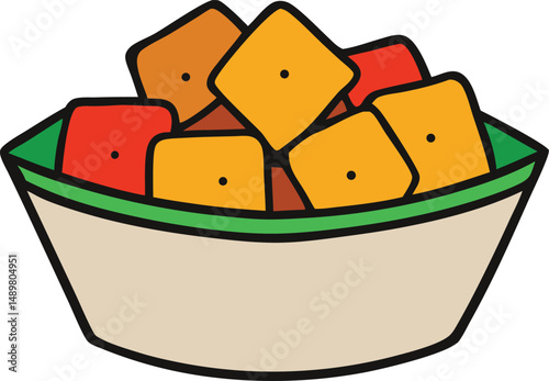 tofu stir fry with white background