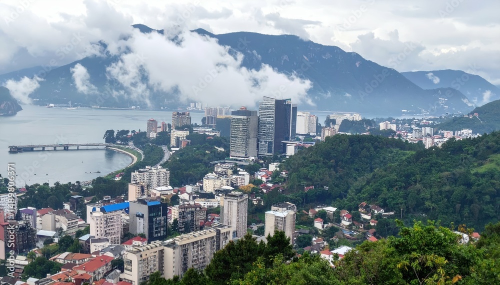 Obraz premium Enchanting Cityscape Where Magic and Technology Harmonize Together