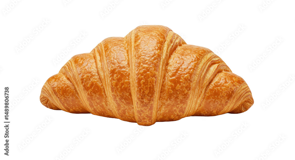 Delicious Croissant Isolated on White Background Food Concept Delicious Croissant Isolated on White Background Food Concept