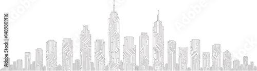 Circuit City Skyline Vector