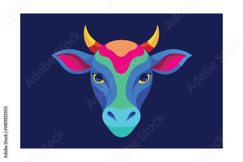 cow on white background