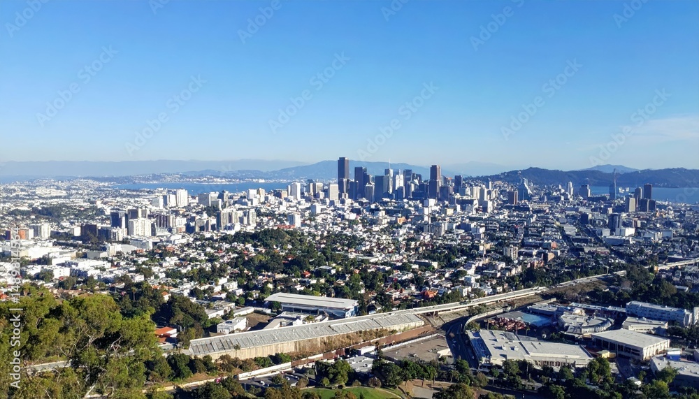 Fototapeta premium Urban Cityscape Showcasing Climate Change Effects on Environment