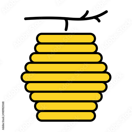 Hive natural icon, bee web flat habitat sign, graphic vector illustration .