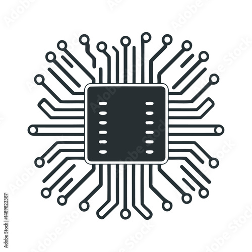 High Tech Microchip Icon Design