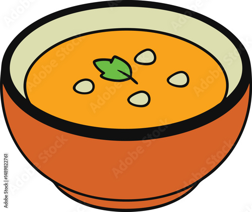 pumpkin soup with white background