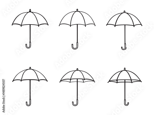 Umbrella line art vector illustration