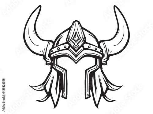 Valkyrie Helm line art vector illustration