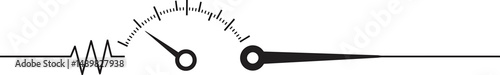 Voltmeter Needle Through Time - Minimalist Vector