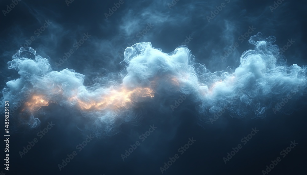 Obraz premium Dramatic storm clouds, glowing streaks of light