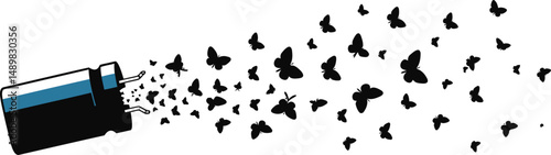 Capacitor Butterflies Minimalist Vector
