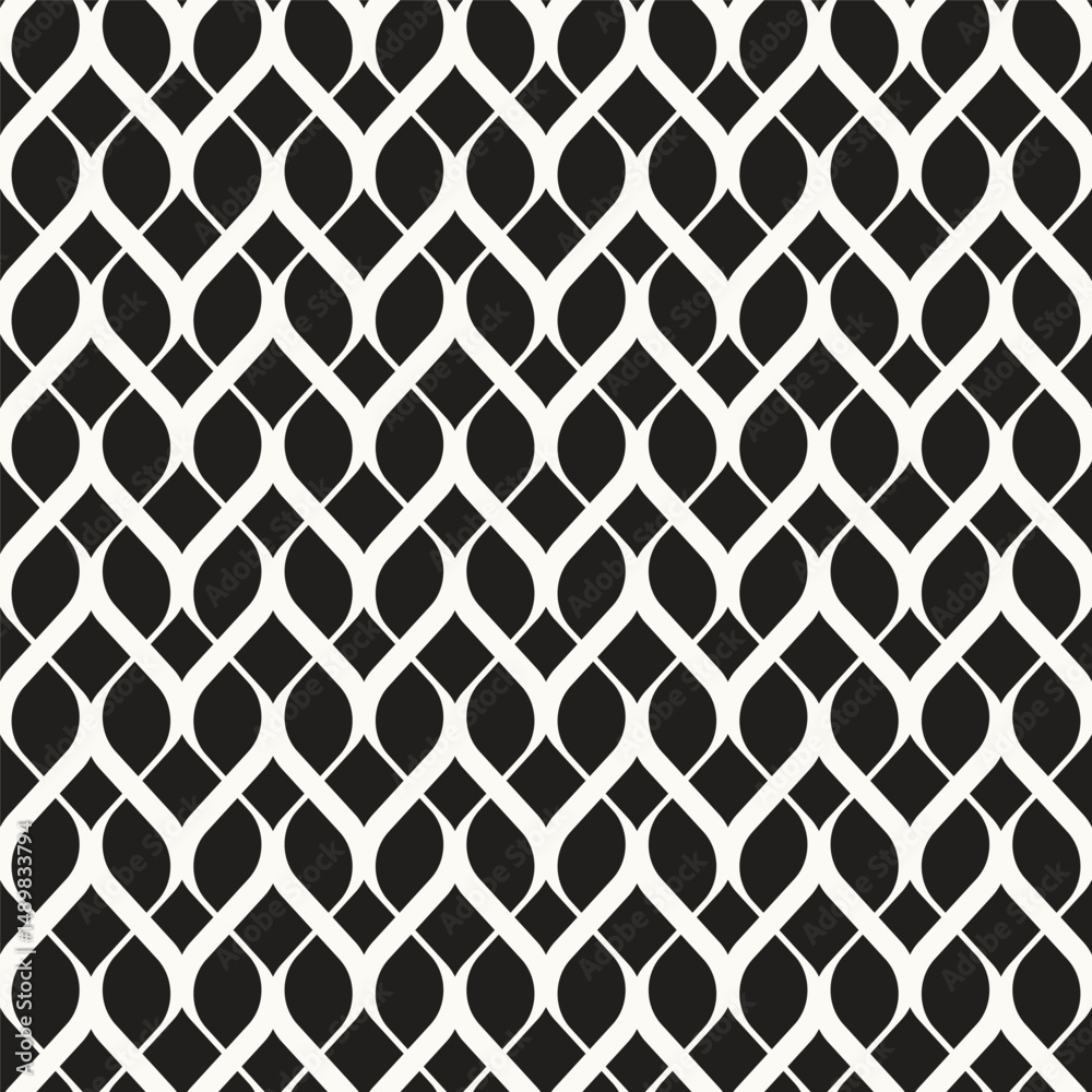 Fototapeta premium Vector seamless pattern. Modern stylish texture. Repeating geometric tiles with smooth interweaving grid.