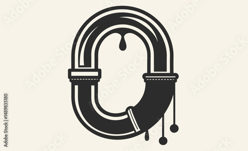 Dripping pipe icon, Sink pipe silhouette, Leaking water vector
