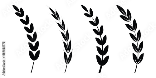  wheat ears icon. Wheat symbol vector flat icons.