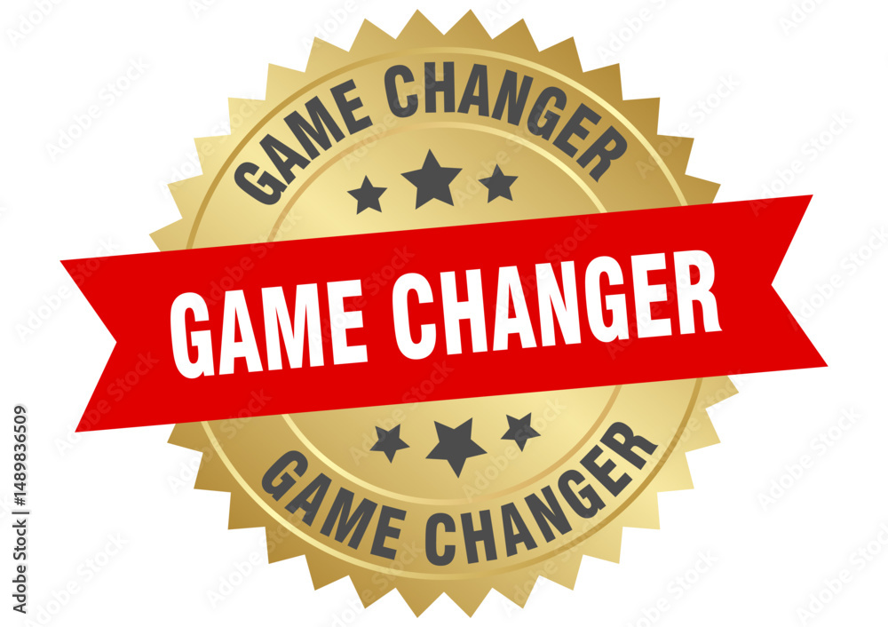 Obraz premium game changer. game changer round red and gold label isolated on transparent background