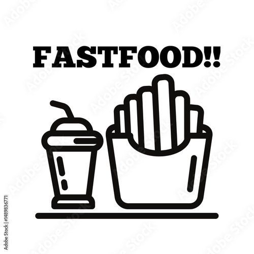 french fries and drink icon