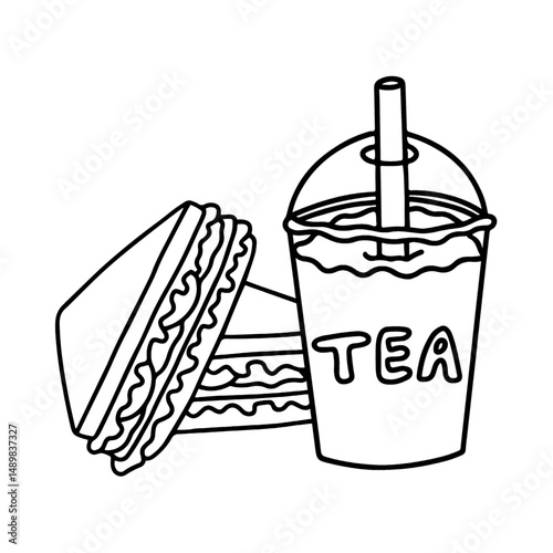 sandwich and drink design vector illustration