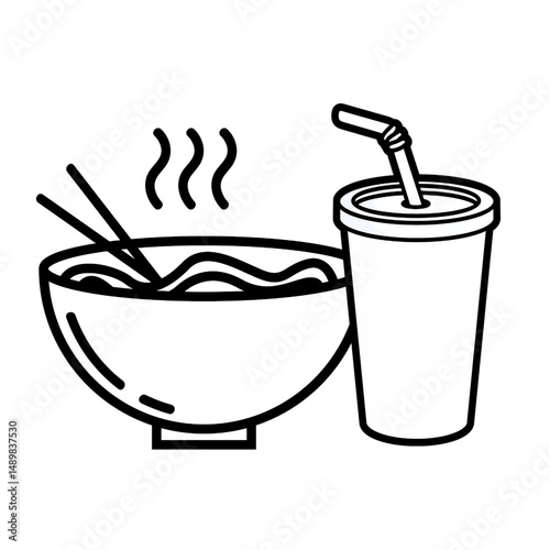noodle and drink design vector illustration