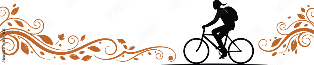 Obraz premium Autumn Bicycle Ride - Minimalist Vector
