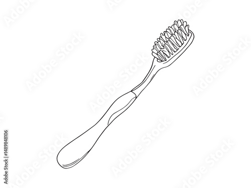 Toothbrush line art illustration