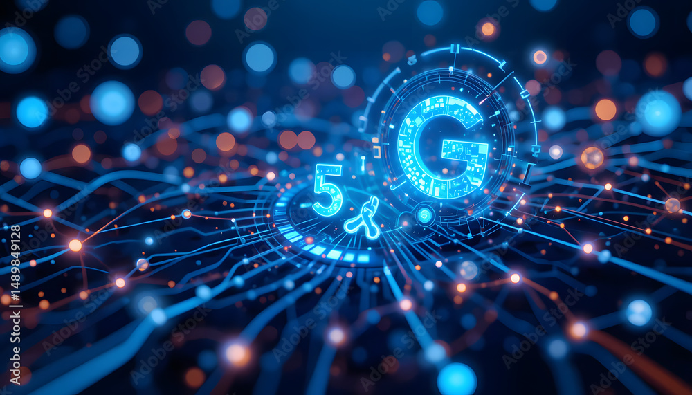 Obraz premium 5g connectivity with signal telecommunication illustration design