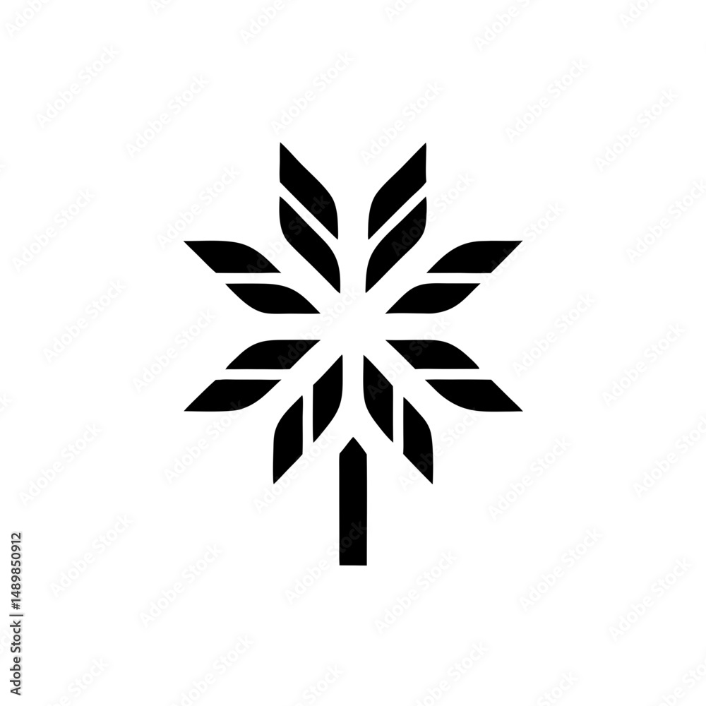 Obraz premium Modern geometric palm tree logo silhouette design