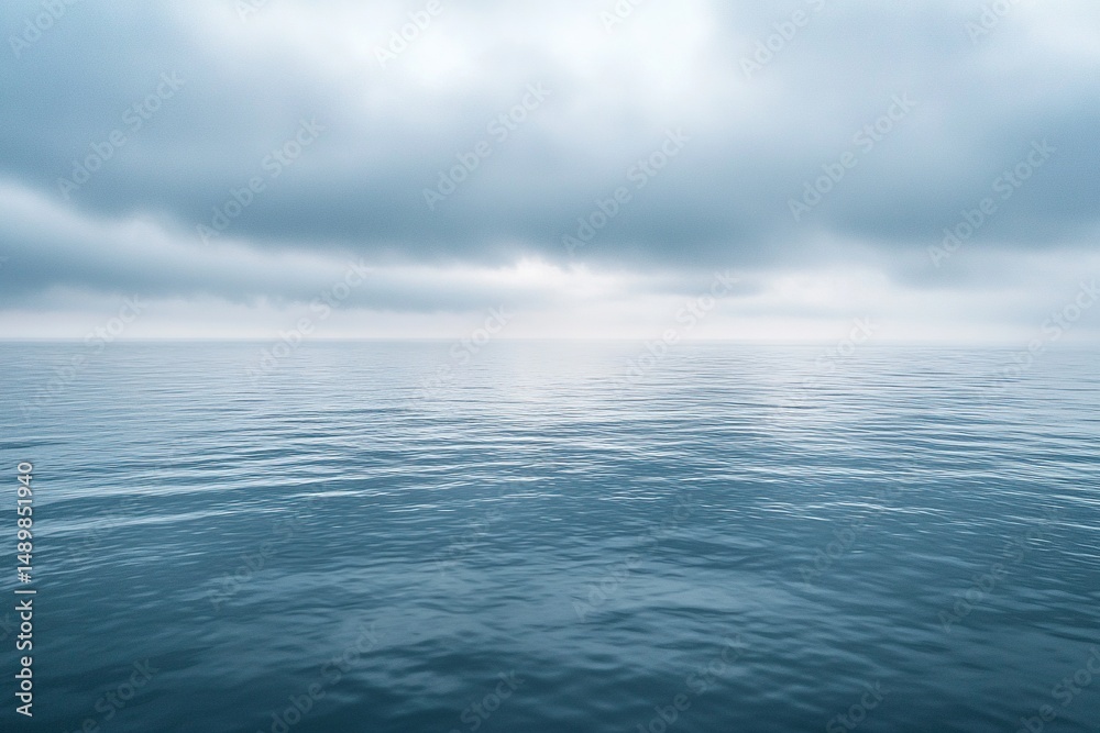 Obraz premium Moody expanse Cloudy sky over calm ocean