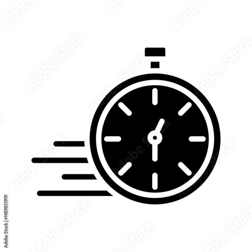 quick time icon set, fast deadline, vector illustration on white backgrond