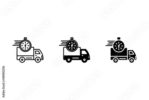 fast delivery truck icon, express delivery, vector illustration on white background