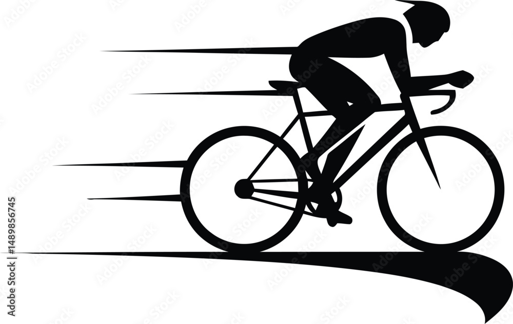 Obraz premium Cyclist Racing Abstract Vector Design