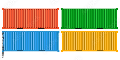 Container vector showing cargo box used in shipping and logistics. Ideal for transport, warehouse, delivery, freight, and global trade design illustrations.