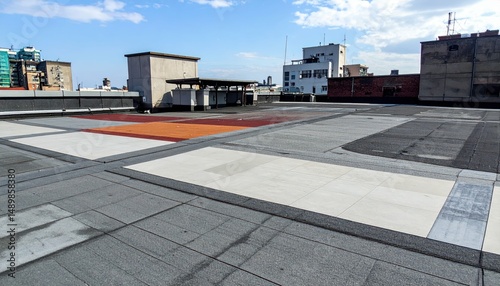 Wallpaper Mural Diverse Rooftop Surfaces Showcasing Varied Textures and Colors Torontodigital.ca