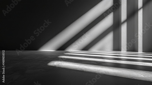 Abstract Light and Shadow Play on Minimalist Interior Space