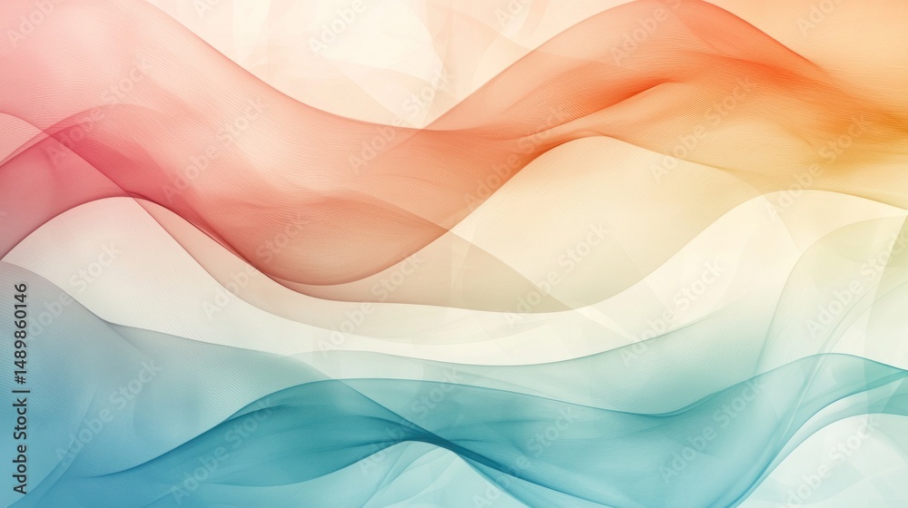 Obraz premium Soft Colorful Wave Patterns for Abstract Backgrounds and Designs