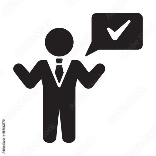 Businessman telling success target icon. Target achievement icon. Icon symbol goal, target, aim, accomplishment . Vector illustration