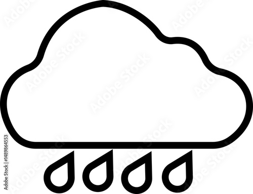 Weather line icons set. Sun, rain, thunder storm, dew, wind, snow cloud, night sky render style symbol isolated on transparent background