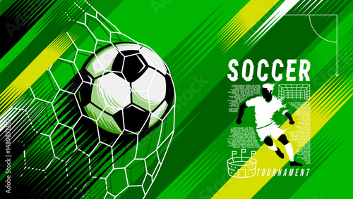 Dynamic vector illustration of a soccer player, Modern flat-style design