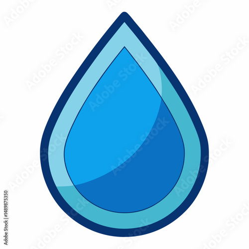Water drop icon on white background.